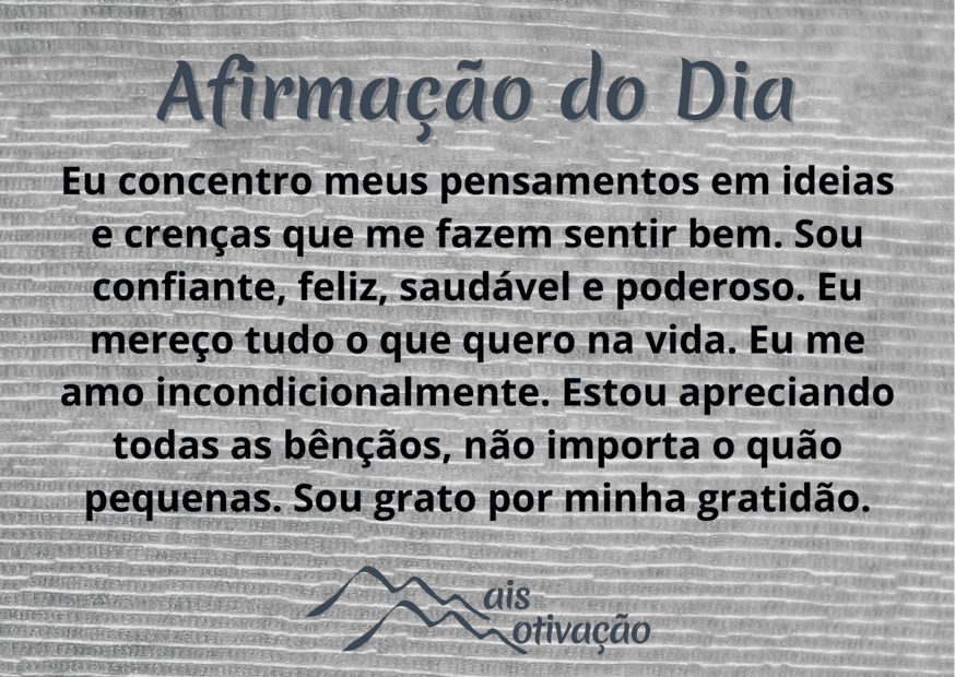 uma afirmação do dia em um fundo amadeirado.