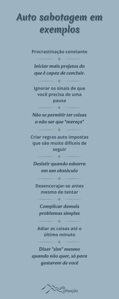 auto sabotagem em exemplos
