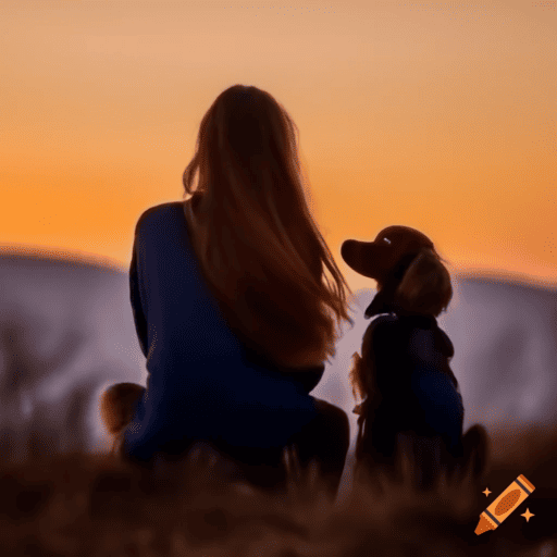 Imagem de uma mulher refletindo e aprendendo a como lidar com a saudade, ao lado de um cachorro.