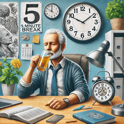 homem fazendo uma pausa no trabalho, tomando chá. dicas para controlar a ansiedade