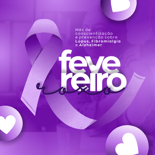 imagem destacando a importância da campanha das doenças crônicas no fevereiro roxo e laranja