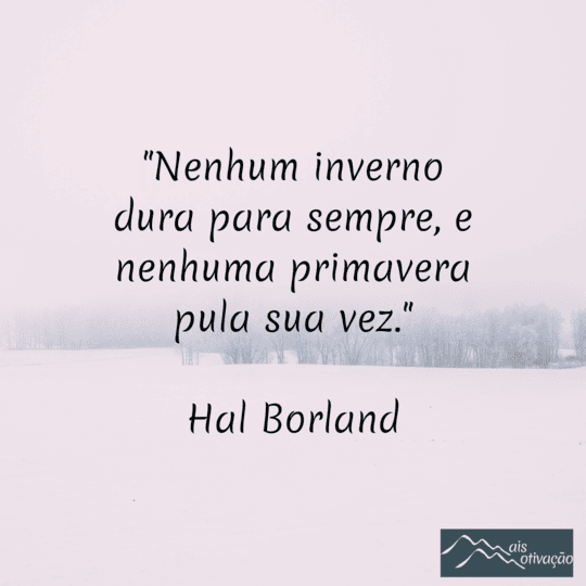 uma frase do dia com um fundo de uma grande área coberta por neve