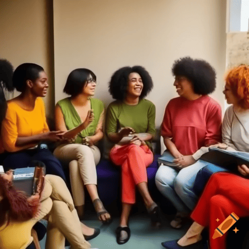 Mulheres reunidas em um grupo de apoio