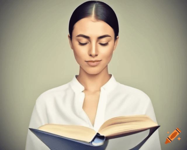 mulher lendo palavras de motivação