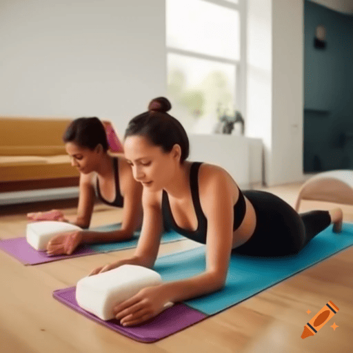 atividade fisica e fibromialgia: duas mulheres praticando alongamento