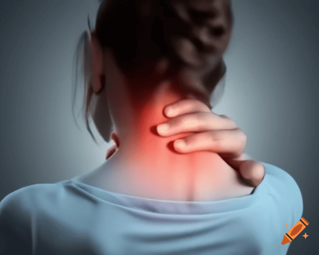 mulher com dor na cervical por fibromialgia