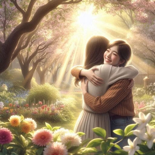 mãe e filha se abraçando após o perdão