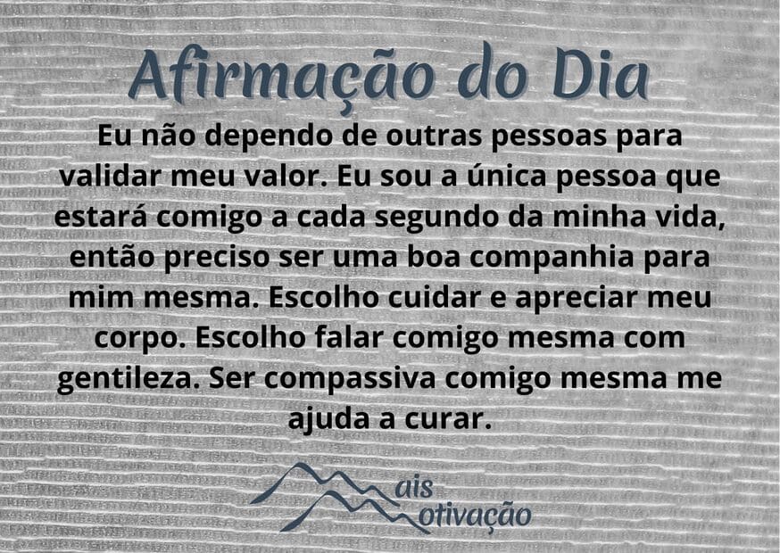 uma afirmação do dia em um fundo amadeirado.