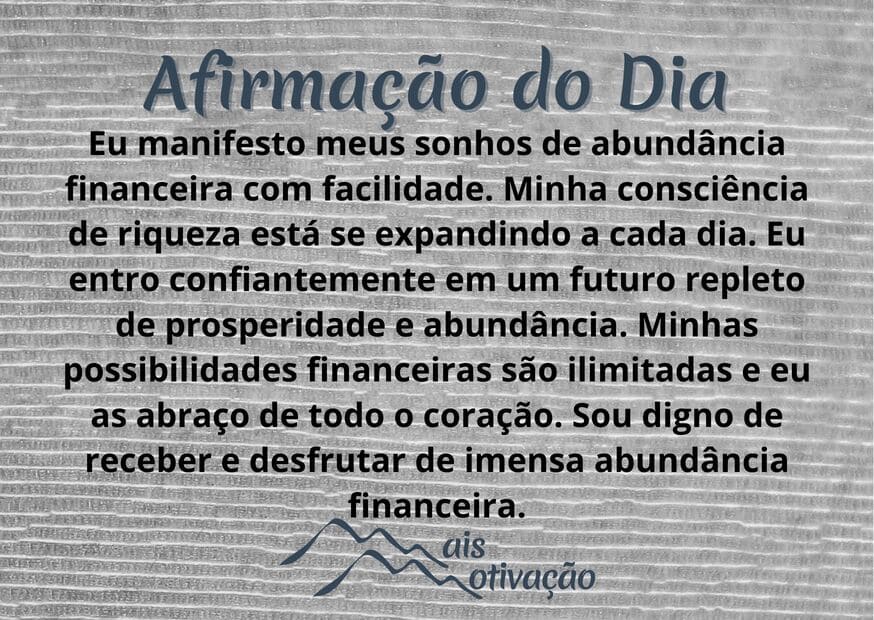 uma afirmação do dia em um fundo amadeirado.