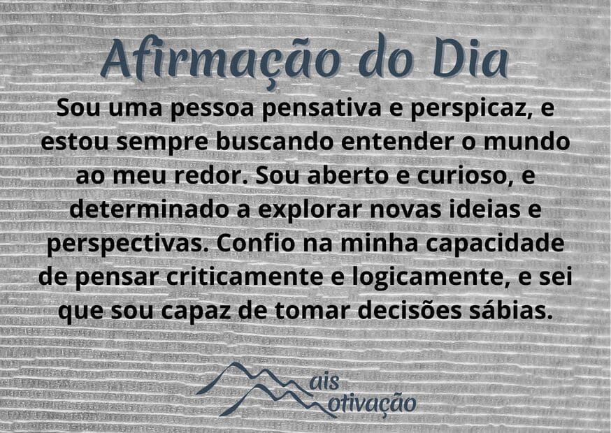 uma afirmação do dia em um fundo amadeirado.