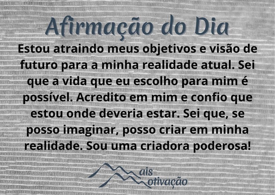 uma afirmação do dia em um fundo amadeirado.