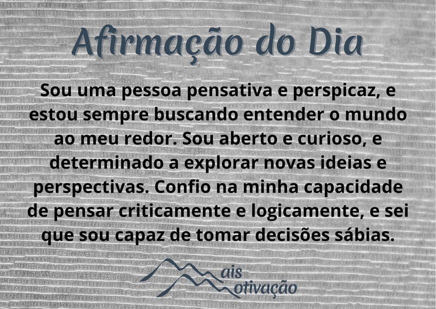 uma afirmação do dia em um fundo amadeirado.