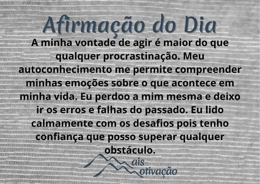 uma afirmação do dia em um fundo amadeirado.