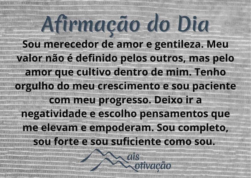 uma afirmação do dia em um fundo amadeirado.