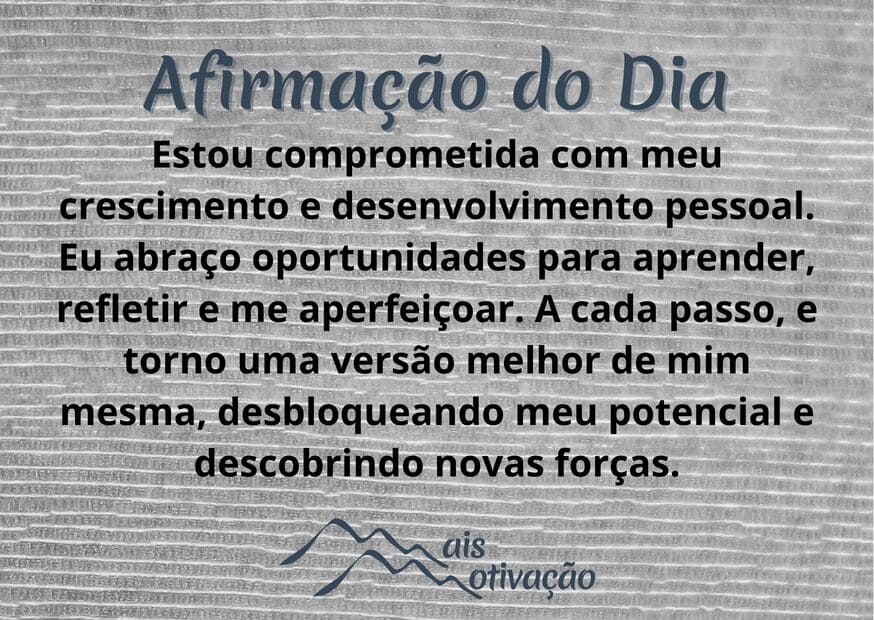 uma afirmação do dia em um fundo amadeirado.