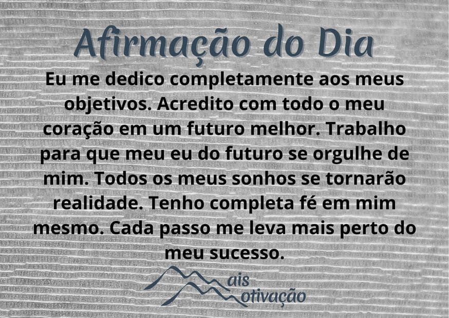 uma afirmação do dia em um fundo amadeirado.