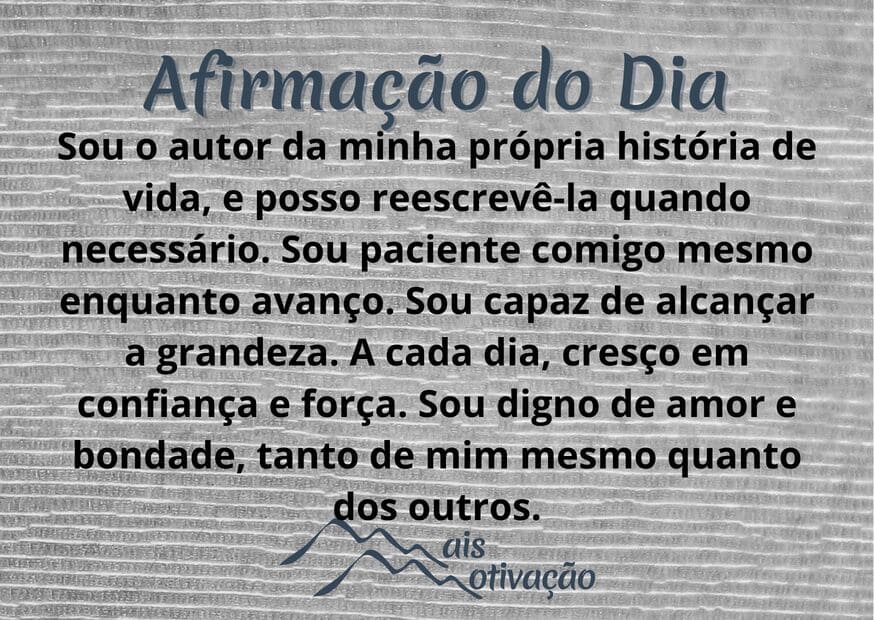 uma afirmação do dia em um fundo amadeirado.