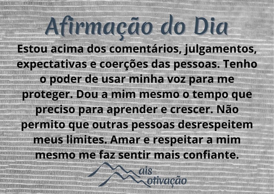 uma afirmação do dia em um fundo amadeirado.