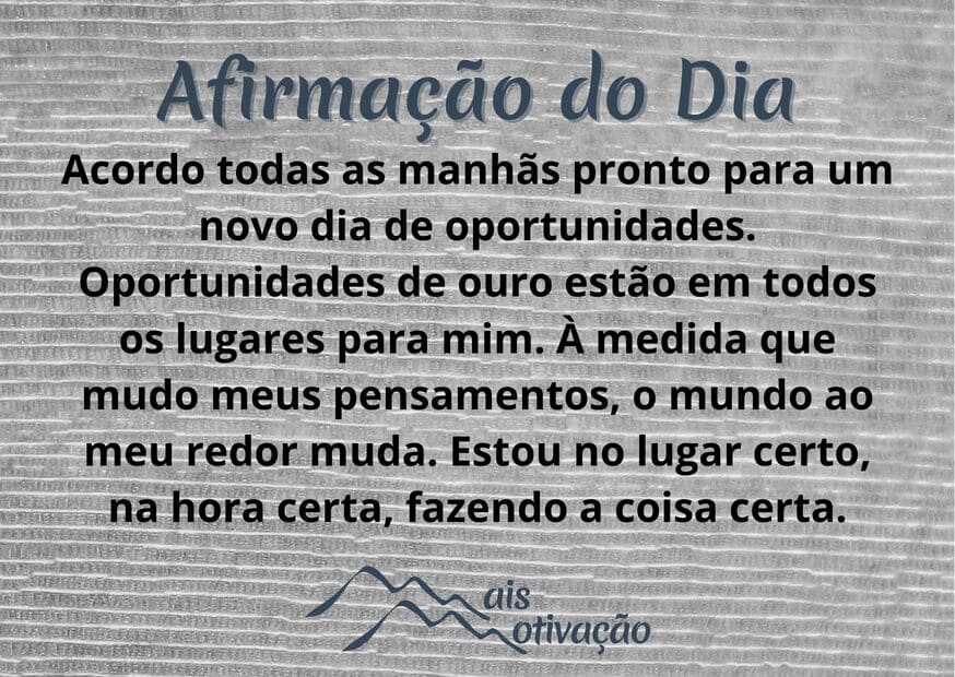 uma afirmação do dia em um fundo amadeirado.