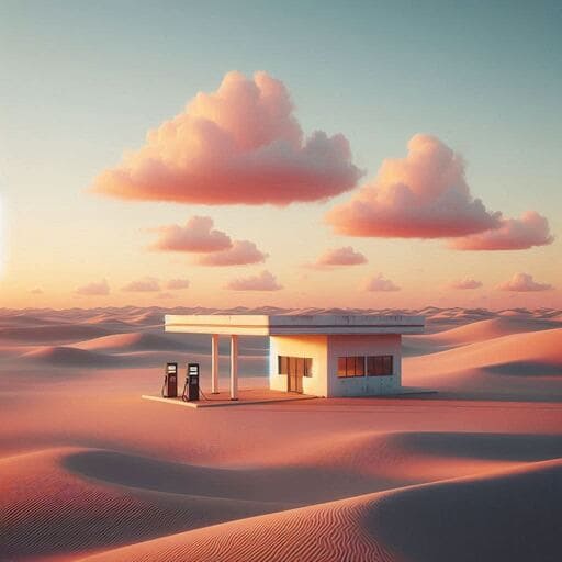um posto de gasolina no meio do deserto representa necessidade de ajuda como parar a autossabotagem