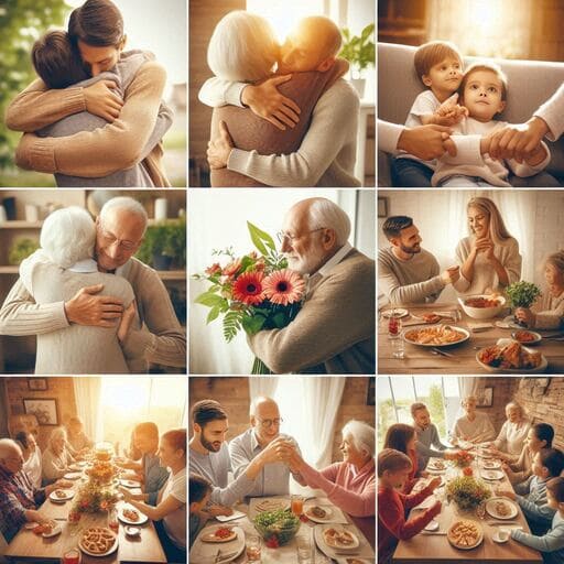 mosaico com imagens de como praticar a gratidão