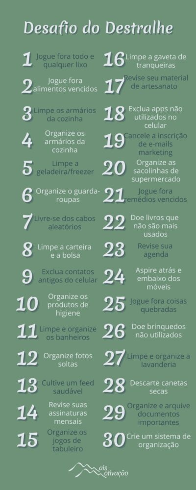 desafio do destralhe lista