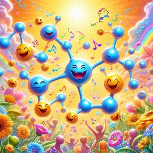 ilustração sobre serotonina e os químicos da felicidade