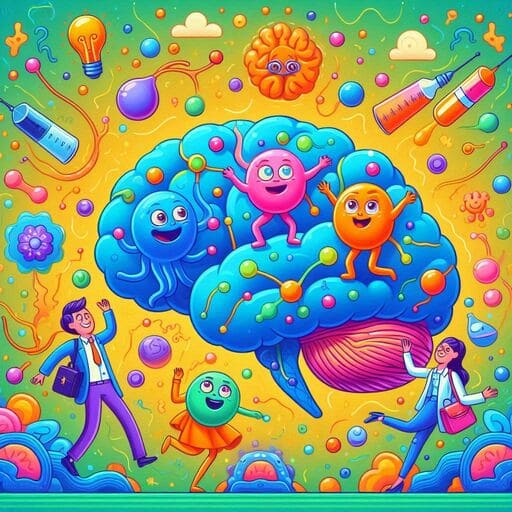 ilustração sobre os químicos da felicidade