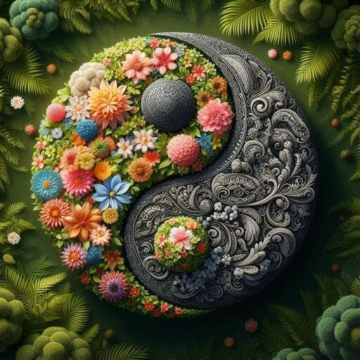 símbolo yin yang estilizado representando o sagrado feminino